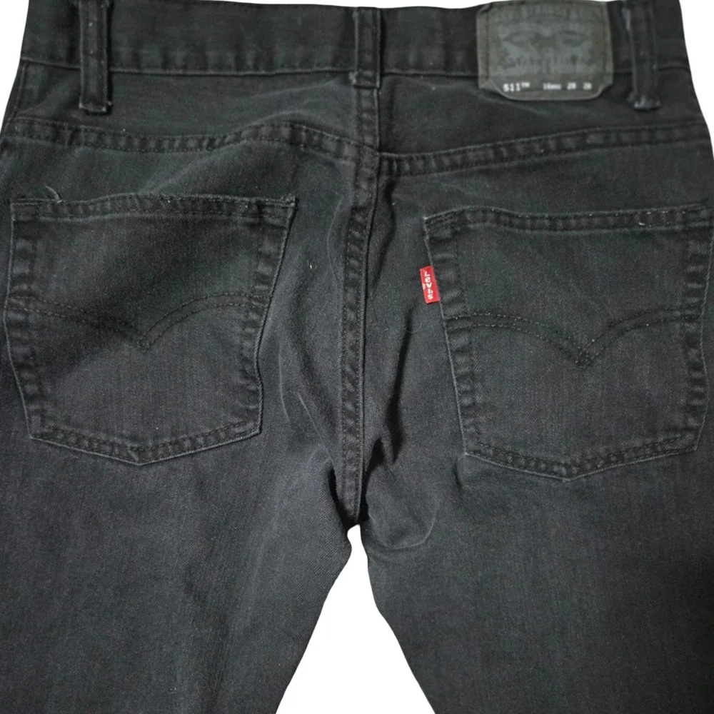 Levi's 511 Slim Fit Jeans Black Stretch Denim‎ Men's 28x28 Dark Wash Classic